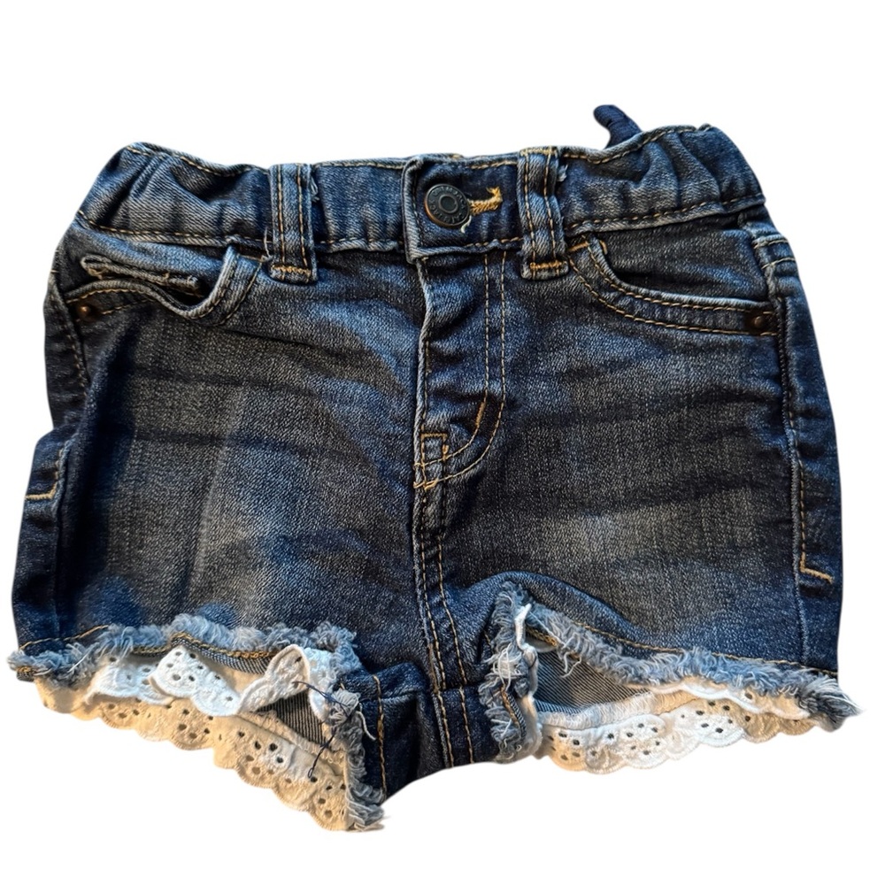 Denim Shorts with Lace Trim